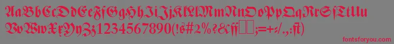 Шрифт Z690BlackletterBold – красные шрифты на сером фоне