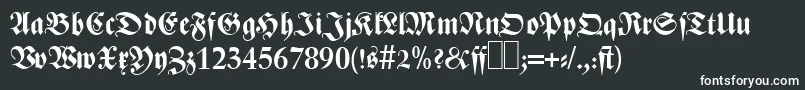 フォントZ690BlackletterBold – 白い文字