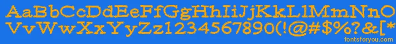 Moa2-Schriftart – Orangefarbene Schriften auf blauem Hintergrund
