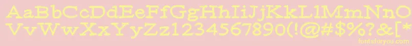 Moa2-Schriftart – Gelbe Schriften auf rosa Hintergrund
