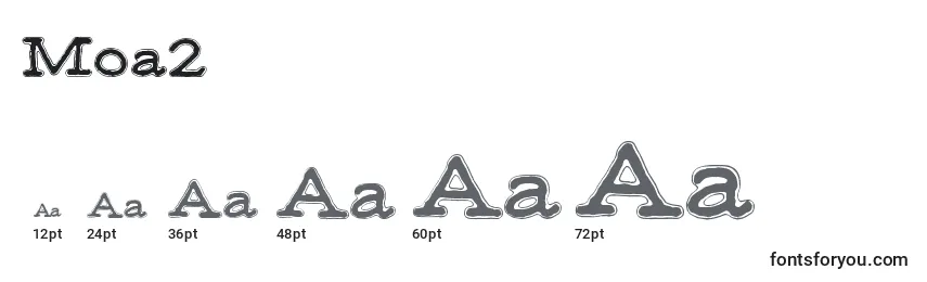 Размеры шрифта Moa2