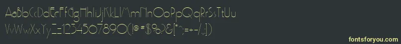 Шрифт PoufSsiLight – жёлтые шрифты на чёрном фоне