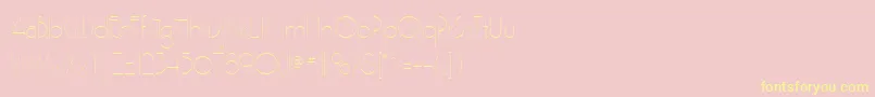 PoufSsiLight-Schriftart – Gelbe Schriften auf rosa Hintergrund