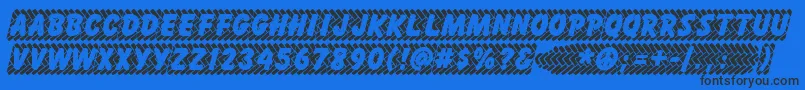 Fonte Skidz – fontes pretas em um fundo azul