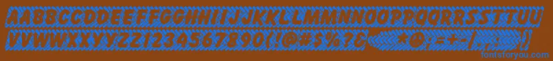 Fonte Skidz – fontes azuis em um fundo marrom