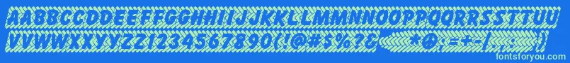 Skidz-fontti – vihreät fontit sinisellä taustalla