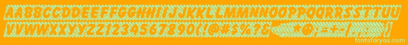 Шрифт Skidz – зелёные шрифты на оранжевом фоне