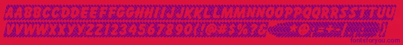 Fonte Skidz – fontes roxas em um fundo vermelho