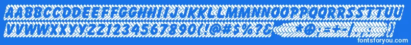 Fonte Skidz – fontes brancas em um fundo azul