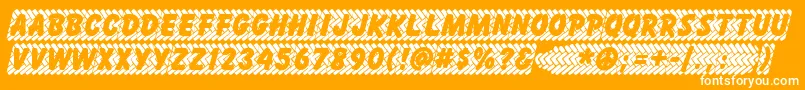 Skidz-Schriftart – Weiße Schriften auf orangefarbenem Hintergrund