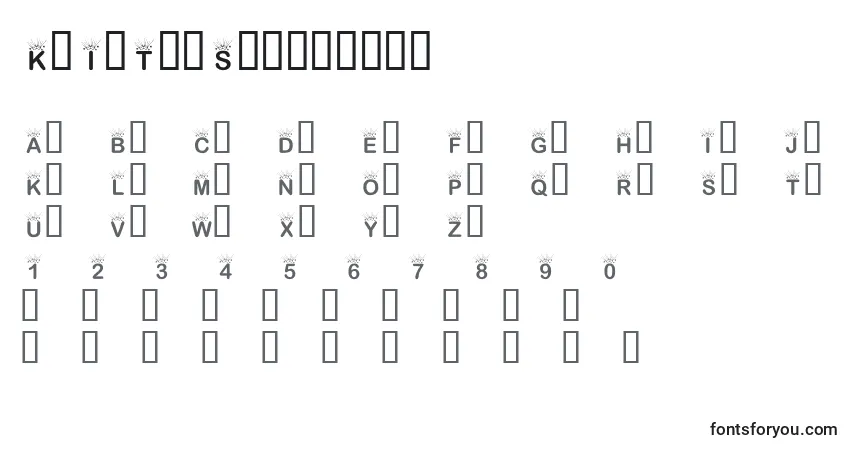Czcionka KrInTheSpotlight – alfabet, cyfry, specjalne znaki