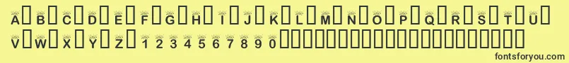 KrInTheSpotlight Font – Black Fonts on Yellow Background