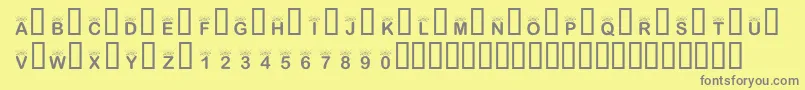 KrInTheSpotlight Font – Gray Fonts on Yellow Background