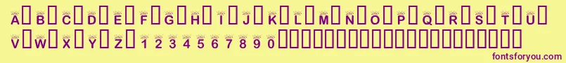 KrInTheSpotlight Font – Purple Fonts on Yellow Background