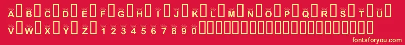 KrInTheSpotlight Font – Yellow Fonts on Red Background