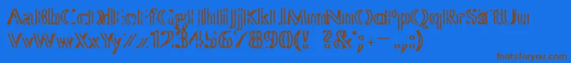 ColourBrush Font – Brown Fonts on Blue Background