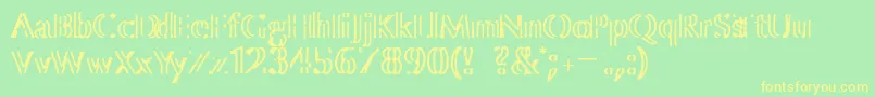 ColourBrush Font – Yellow Fonts on Green Background