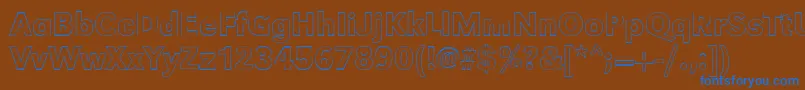 フォントGroteskouMediumRegular – 茶色の背景に青い文字