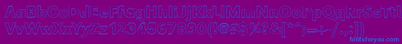 フォントGroteskouMediumRegular – 紫色の背景に青い文字