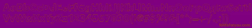 GroteskouMediumRegular-fontti – ruskeat fontit violetilla taustalla