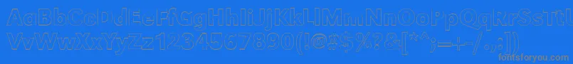 フォントGroteskouMediumRegular – 青い背景に灰色の文字
