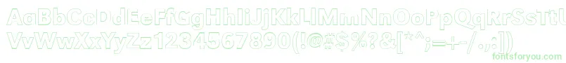 GroteskouMediumRegular-fontti – vihreät fontit valkoisella taustalla