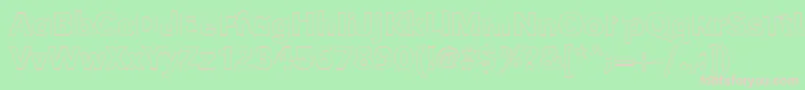 GroteskouMediumRegular-fontti – vaaleanpunaiset fontit vihreällä taustalla