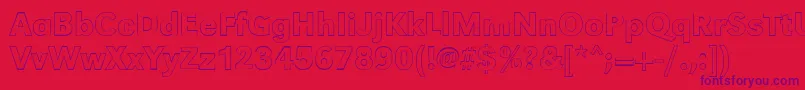 GroteskouMediumRegular-Schriftart – Violette Schriften auf rotem Hintergrund