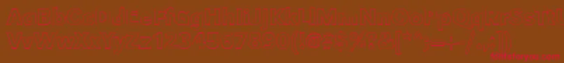 Czcionka GroteskouMediumRegular – czerwone czcionki na brązowym tle