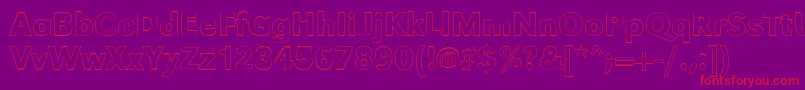 GroteskouMediumRegular-Schriftart – Rote Schriften auf violettem Hintergrund