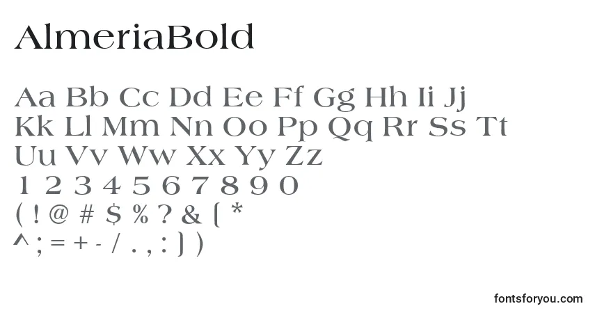 A fonte AlmeriaBold – alfabeto, números, caracteres especiais