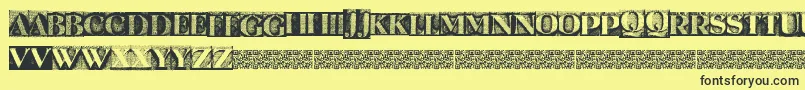 Metalblockserif Font – Black Fonts on Yellow Background