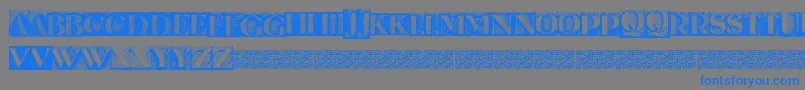 Metalblockserif-Schriftart – Blaue Schriften auf grauem Hintergrund