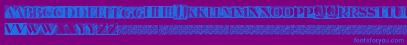 Metalblockserif-Schriftart – Blaue Schriften auf violettem Hintergrund