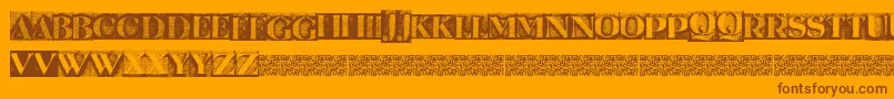 フォントMetalblockserif – オレンジの背景に茶色のフォント