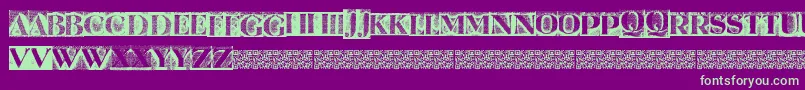 Metalblockserif Font – Green Fonts on Purple Background