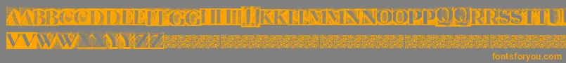 Metalblockserif-Schriftart – Orangefarbene Schriften auf grauem Hintergrund