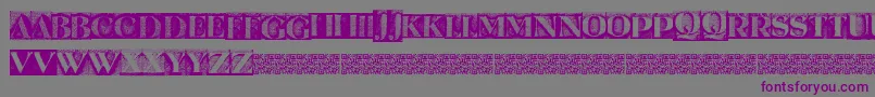 Czcionka Metalblockserif – fioletowe czcionki na szarym tle