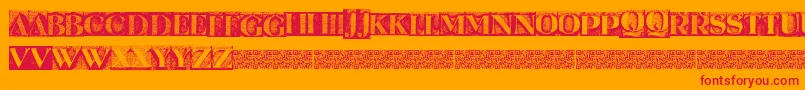 Metalblockserif Font – Red Fonts on Orange Background