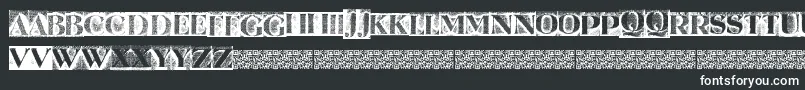 Metalblockserif-fontti – valkoiset fontit mustalla taustalla