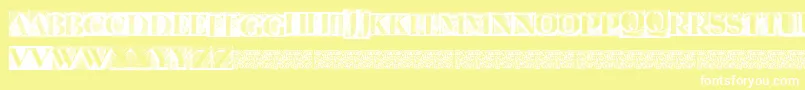 フォントMetalblockserif – 黄色い背景に白い文字