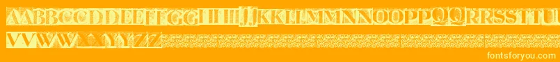 Czcionka Metalblockserif – żółte czcionki na pomarańczowym tle