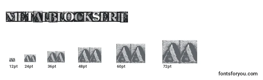 Размеры шрифта Metalblockserif