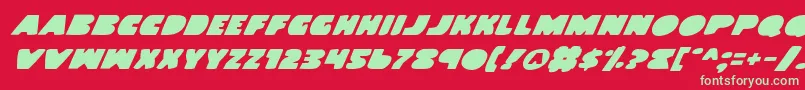 LandWhaleItalic Font – Green Fonts on Red Background