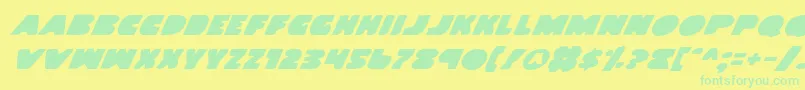 LandWhaleItalic Font – Green Fonts on Yellow Background