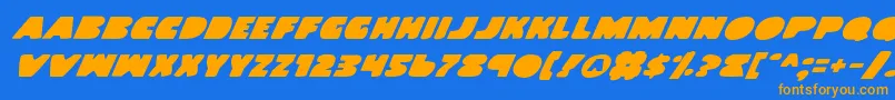 LandWhaleItalic Font – Orange Fonts on Blue Background