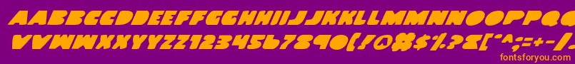 LandWhaleItalic Font – Orange Fonts on Purple Background