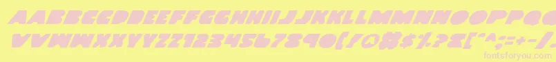 Fonte LandWhaleItalic – fontes rosa em um fundo amarelo