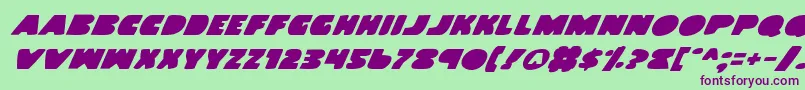 LandWhaleItalic Font – Purple Fonts on Green Background