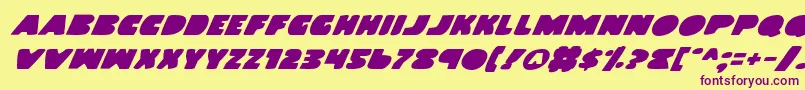 LandWhaleItalic Font – Purple Fonts on Yellow Background